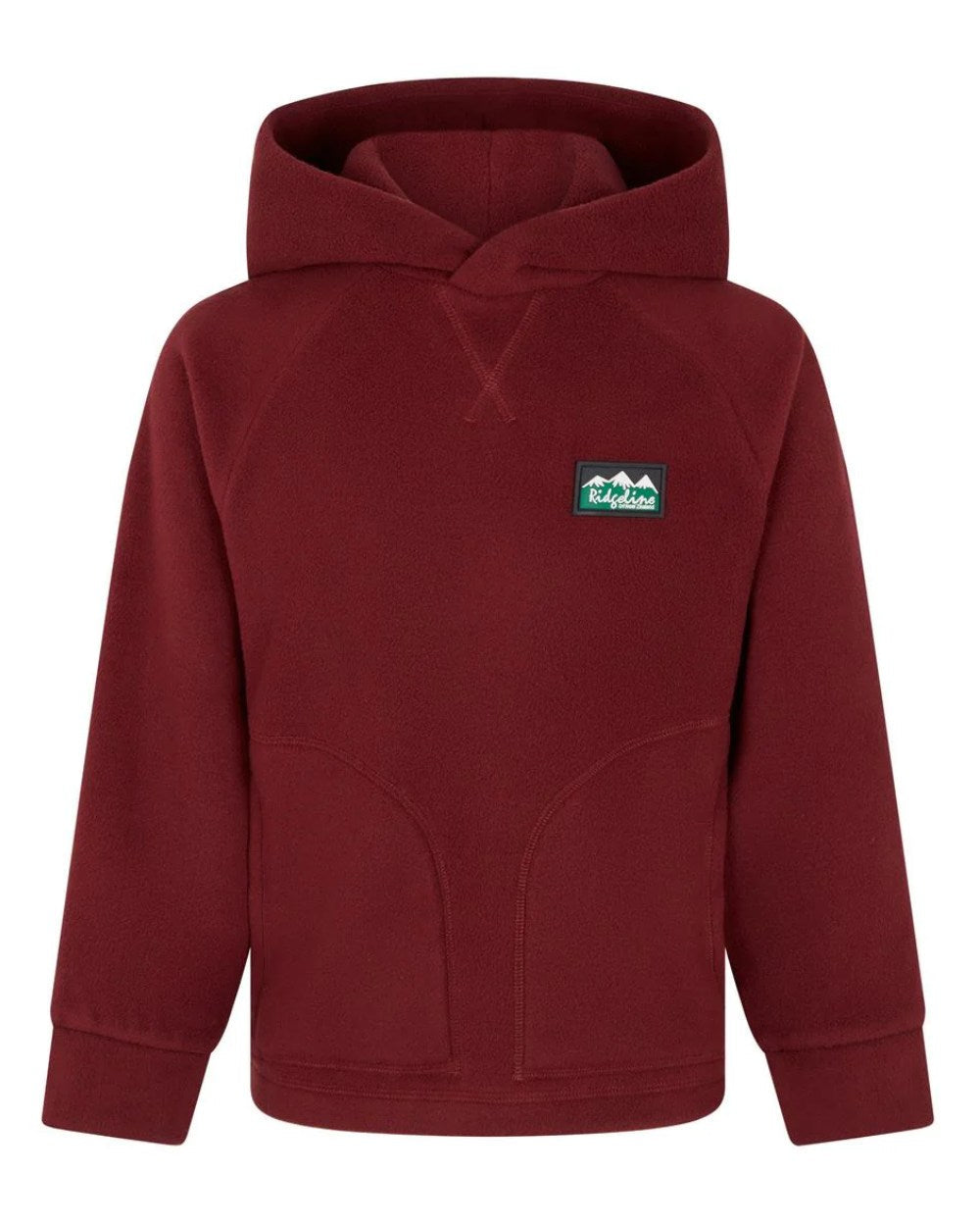 Winter Berry Coloured Ridgeline Childrens Northern Pines Fleece Hoodie On A White Background #colour_winter-berry