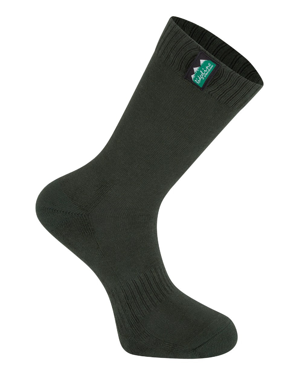 Olive Multi Coloured Ridgeline Cotton Work Socks Mid Length On A White Background #colour_olive-multi