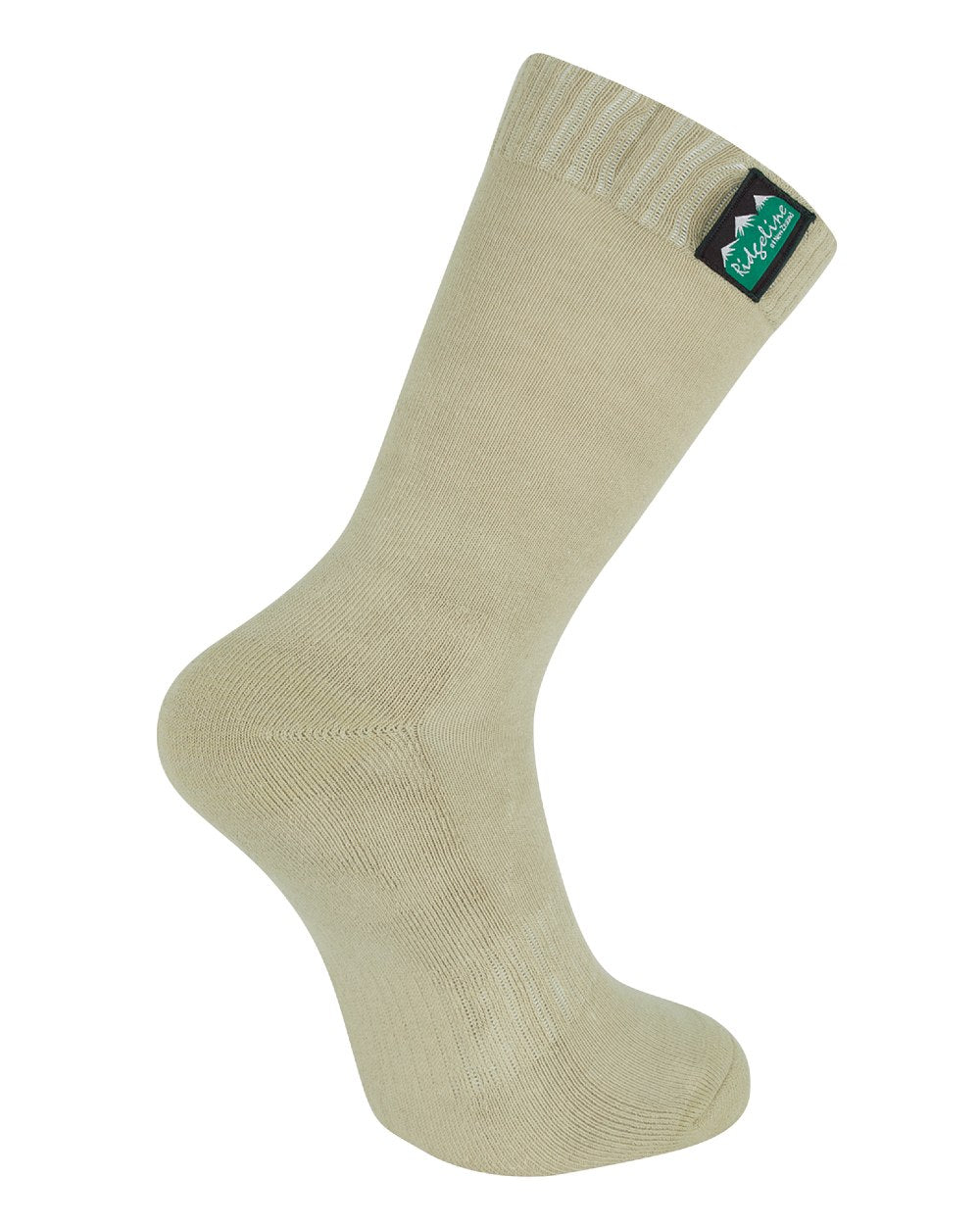 Olive Multi Coloured Ridgeline Cotton Work Socks Mid Length On A White Background #colour_olive-multi