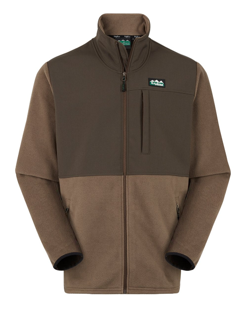 Light Bark Coloured Ridgeline Hybrid Fleece Jacket On A White Background #colour_light-bark
