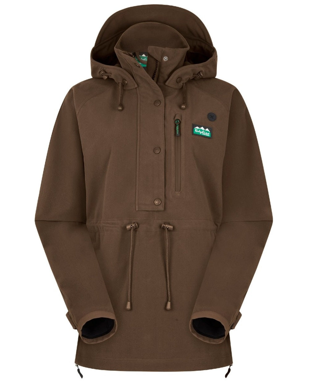 Bark Coloured Ridgeline Ladies Monsoon II Waterproof Smock On A White Background #colour_bark