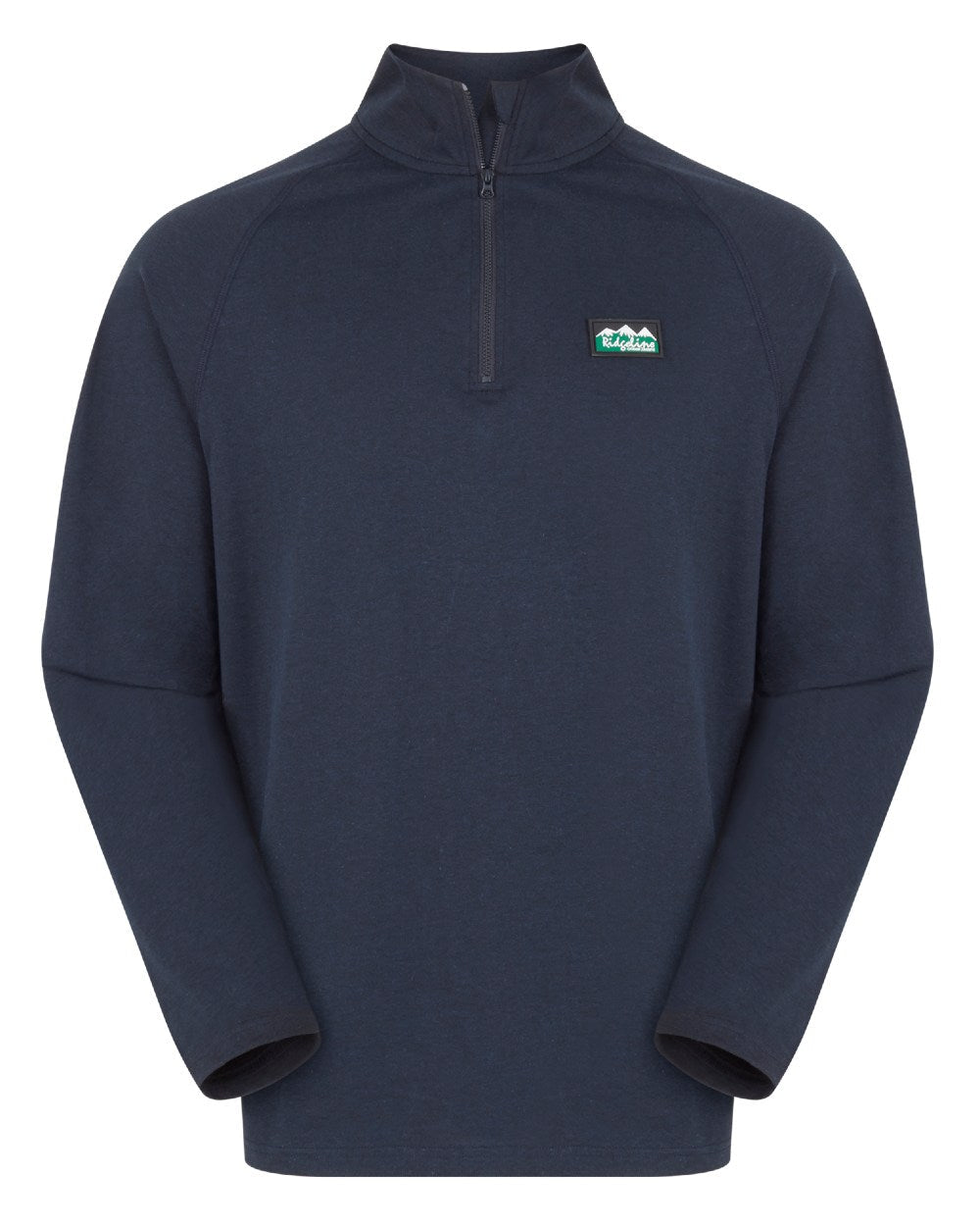Navy Marl Coloured Ridgeline Mens Baseline Pull on Zip Top On A White Background #colour_navy-marl
