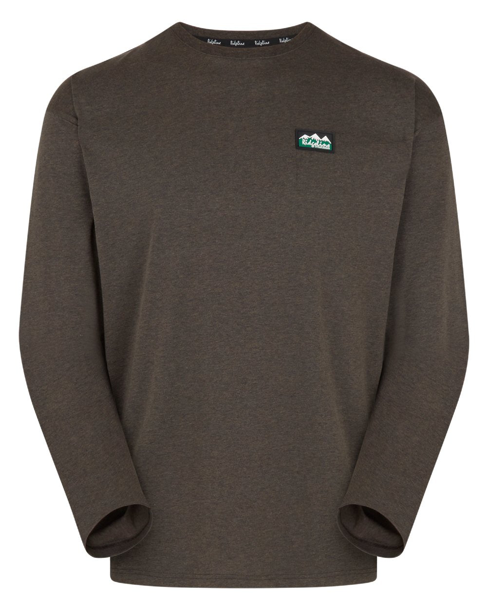 Light Bark Marl Coloured Ridgeline Mens Baseline Top On A White Background #colour_light-bark-marl