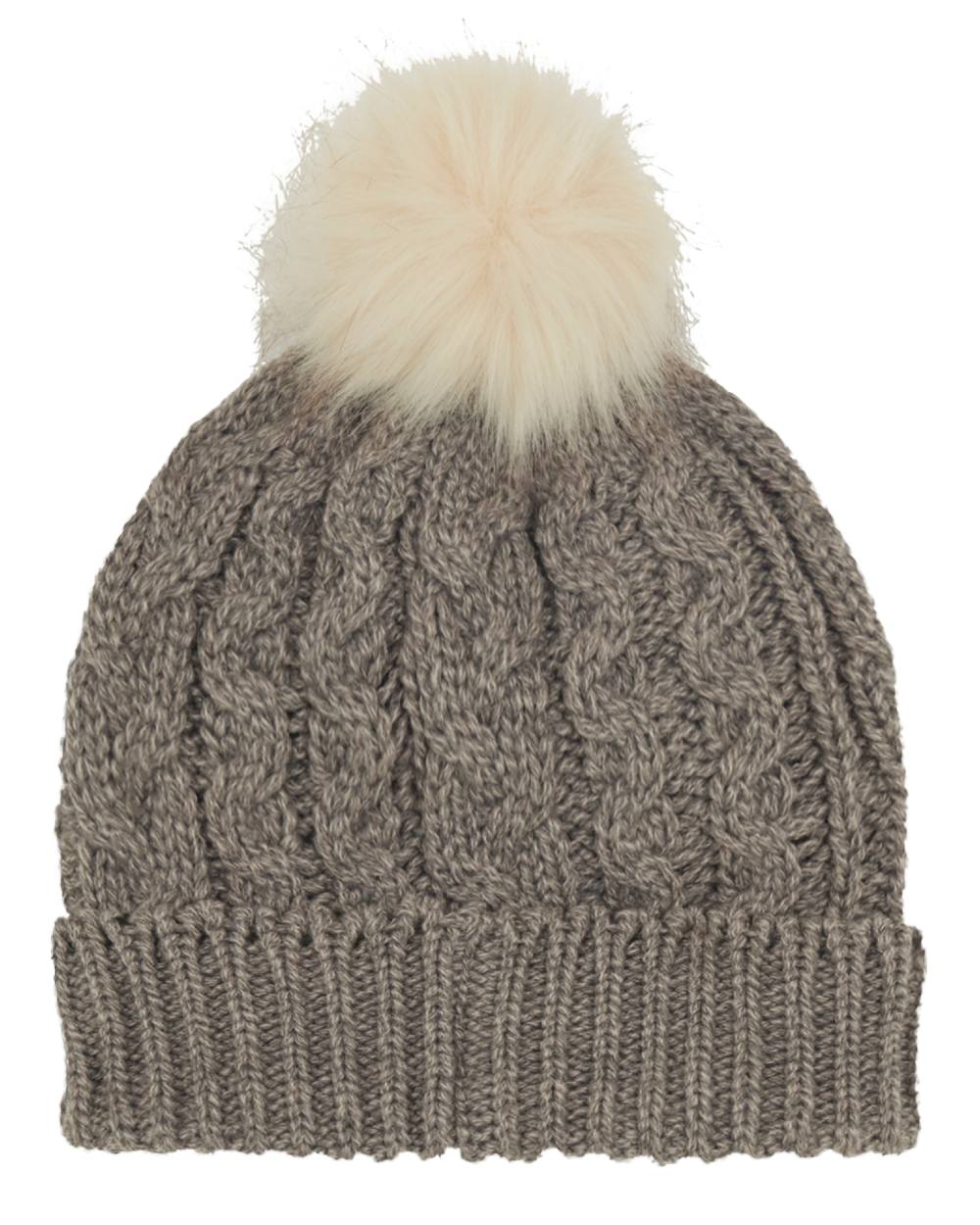 Mushroom Coloured Ridgeline Nordic Fleck Bobble Hat On A White Background #colour_mushroom