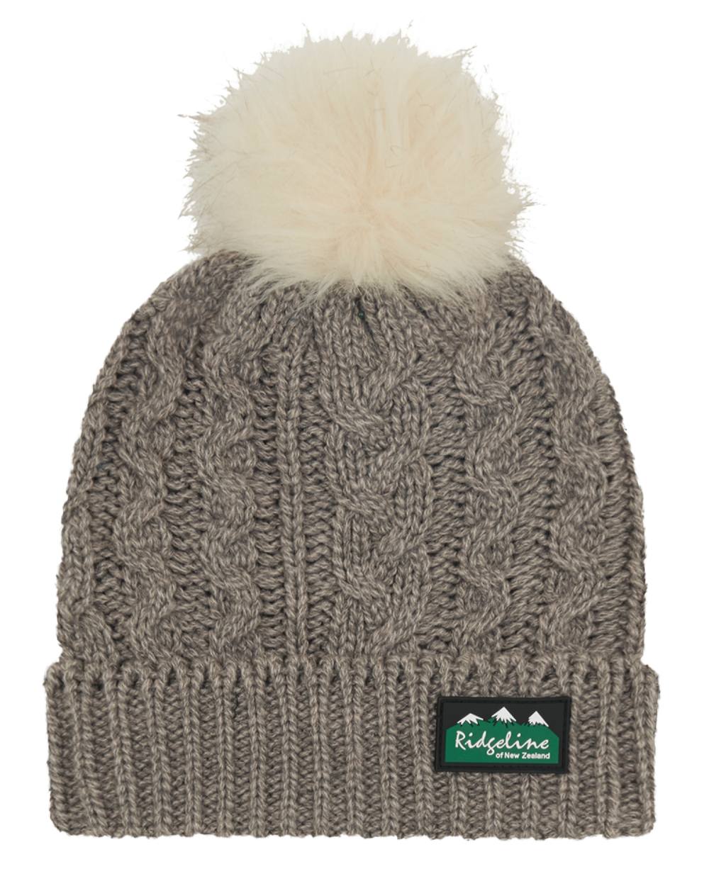 Mushroom Coloured Ridgeline Nordic Fleck Bobble Hat On A White Background #colour_mushroom