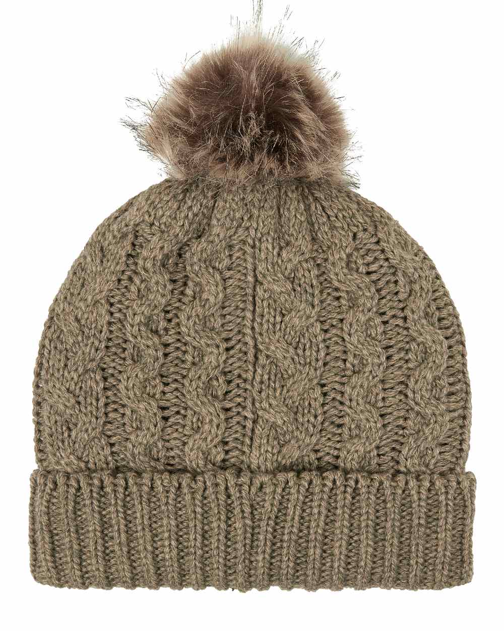 Teak Coloured Ridgeline Nordic Fleck Bobble Hat On A White Background #colour_teak