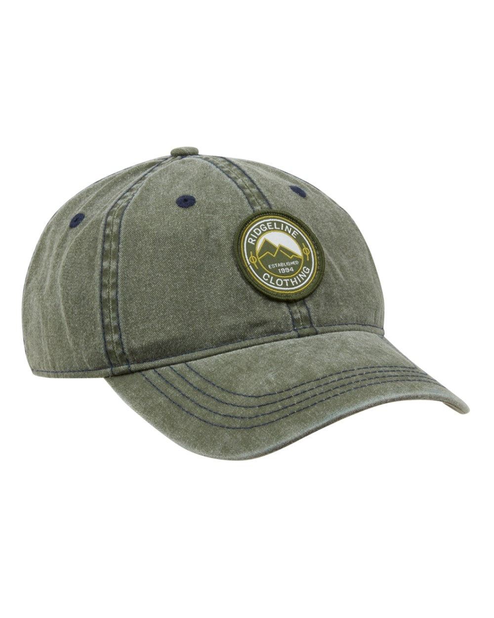 Olive Wash Coloured Ridgeline Original Truckie Cap On A White Background #colour_olive-wash