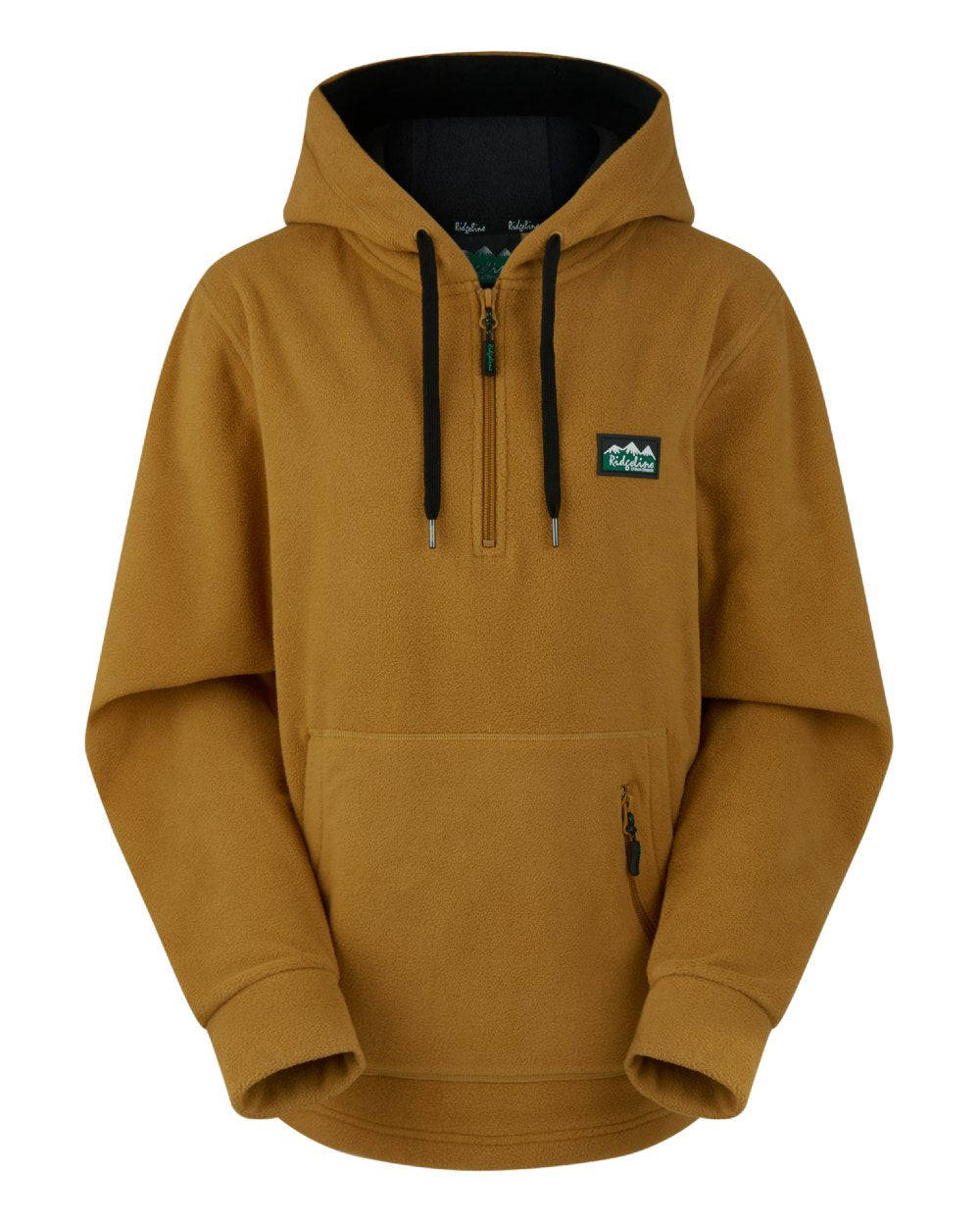 Ochre Coloured Ridgeline Womens Ballistic Hoodie On A White Background #colour_ochre