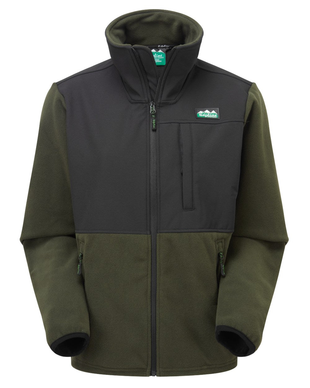 Olive Coloured Ridgeline Womens Hybrid Jacket On A White Background #colour_olive