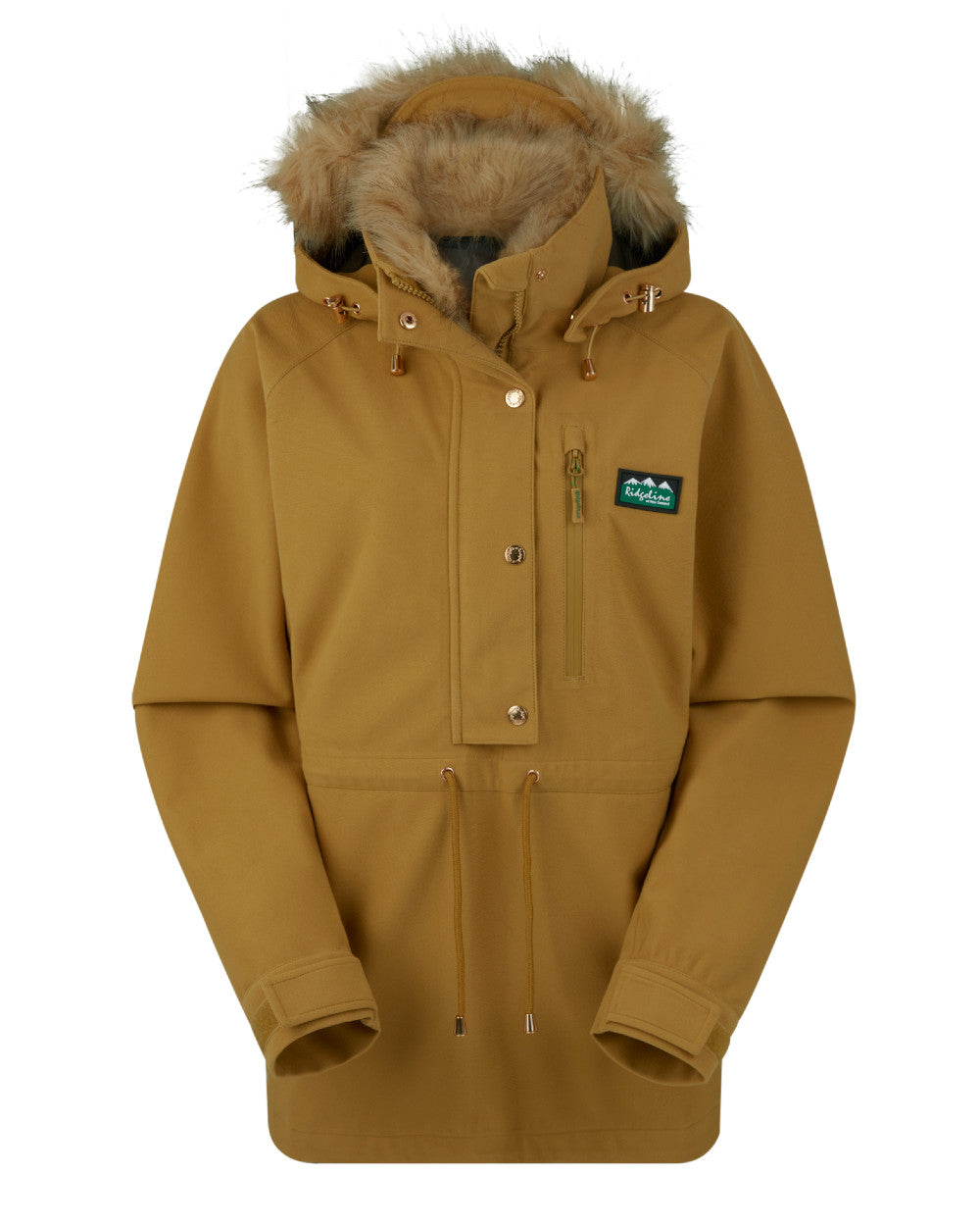 Teak Coloured Ridgeline Womens Monsoon Nordic Smock On A White Background #colour_teak