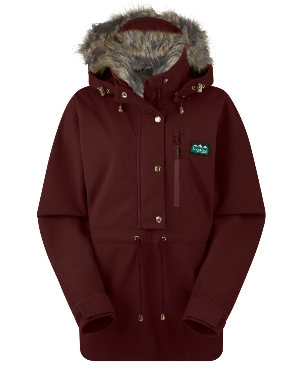 Winter Berry Coloured Ridgeline Womens Monsoon Nordic Smock On A White Background #colour_winter-berry