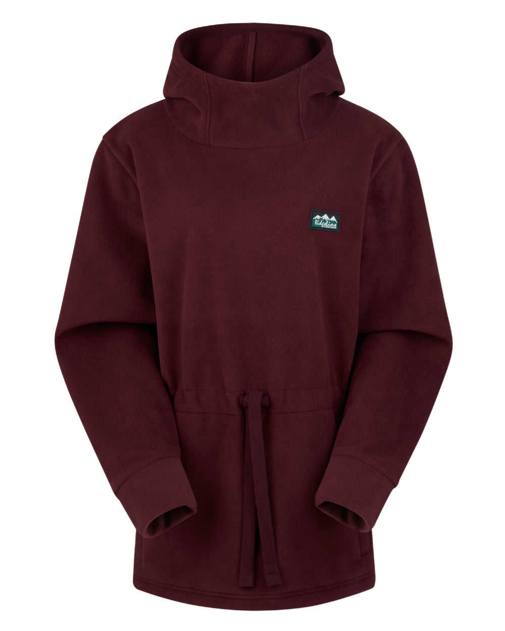 Winter Berry Coloured Ridgeline Womens Salt Marsh Fleece Smock On A White Background #colour_winter-berry