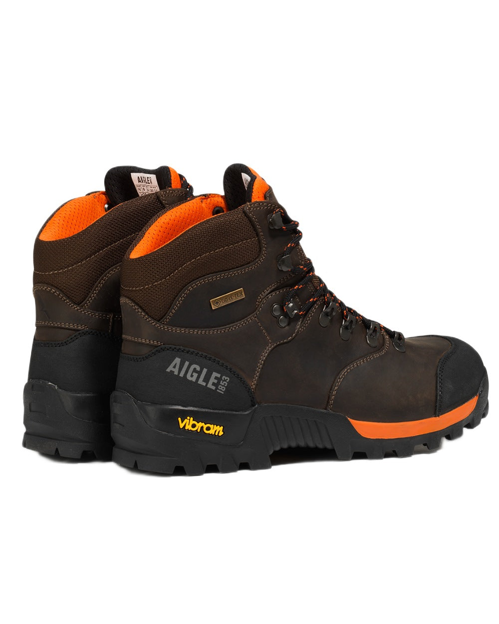 Dark Brown coloured Aigle Altavio Cuir Full Grain Leather Sport Shoes on white background #colour_dark-brown