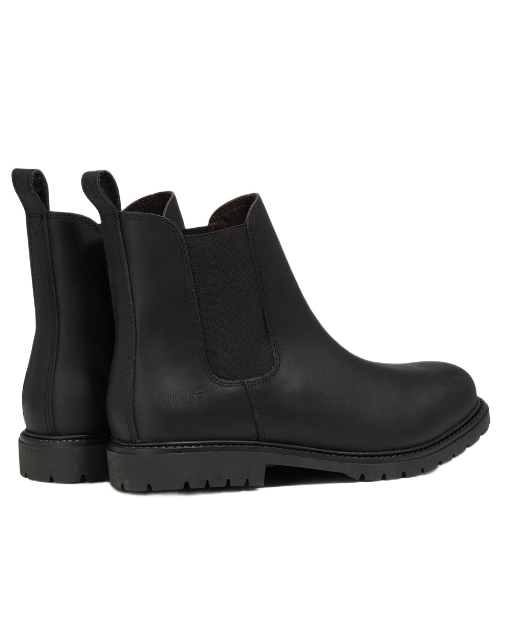 Noir coloured Aigle Eperon Leather Chelsea Boots on white background #colour_noir