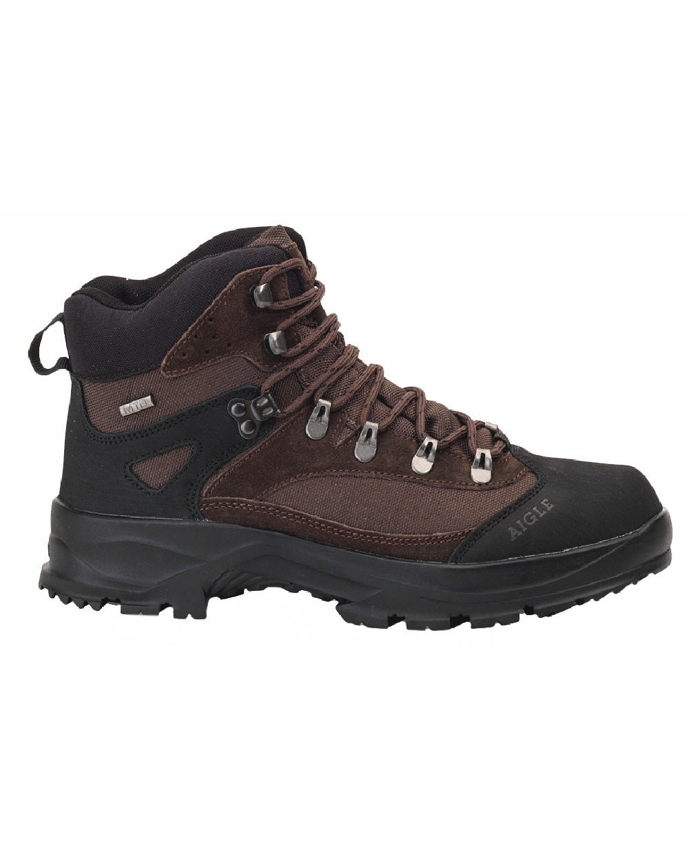 Dark Brown coloured Aigle Huntshaw 2 MTD Boots on white background #colour_dark-brown