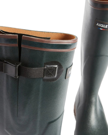 Bronze coloured Aigle Parcours 2 Vario Wellington Boots on white background #colour_bronze
