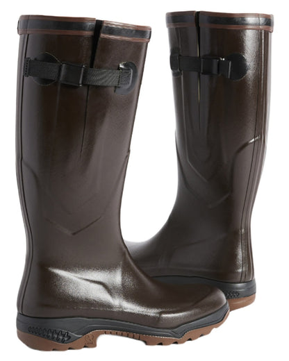 Brun coloured Aigle Parcours 2 Vario Wellington Boots on white background #colour_brun