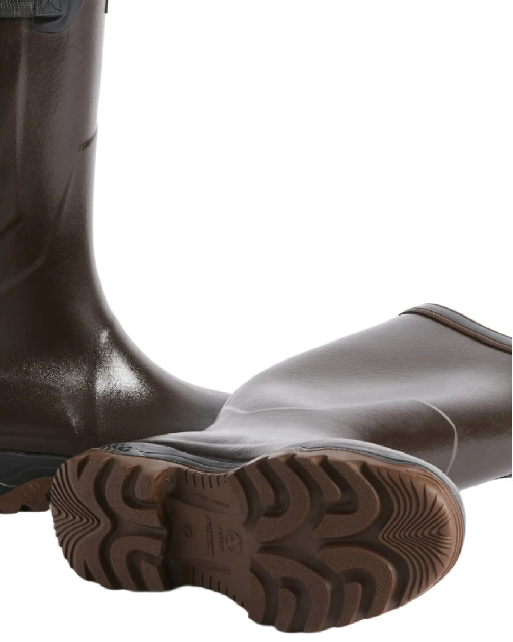 Brun coloured Aigle Parcours 2 Vario Wellington Boots on white background #colour_brun