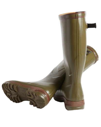 Kaki coloured Aigle Parcours 2 Vario Wellington Boots on white background #colour_kaki