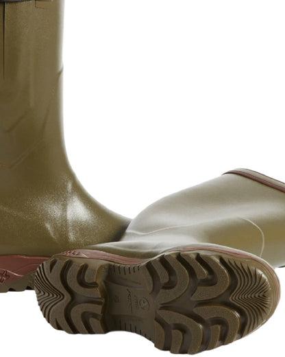 Kaki coloured Aigle Parcours 2 Vario Wellington Boots on white background #colour_kaki