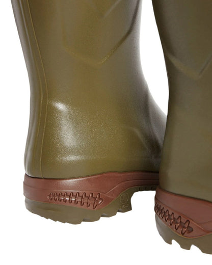 Kaki coloured Aigle Parcours 2 Vario Wellington Boots on white background #colour_kaki