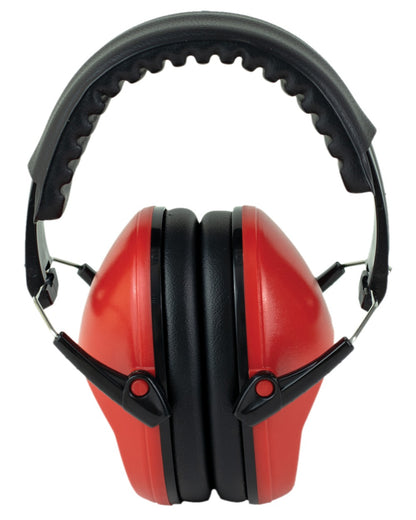 Red Coloured Bisley Compact Hearing Protection on white background #colour_red