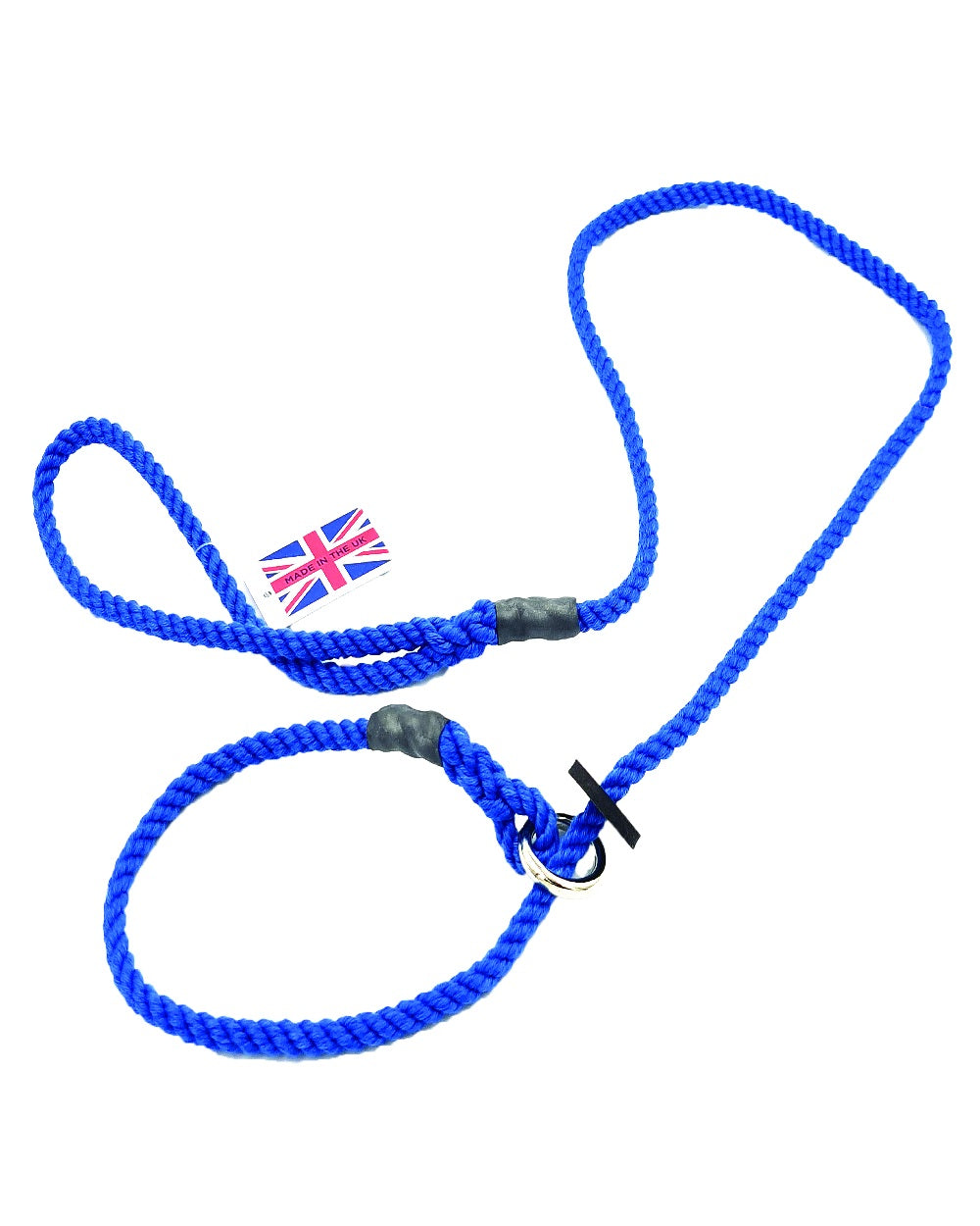 Blue Coloured Bisley Deluxe Slip Lead with Rubber Stop on white background #colour_blue
