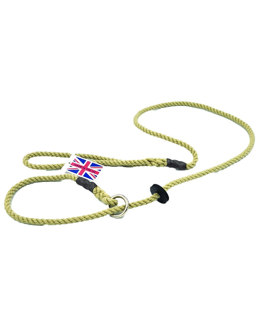 Natural Coloured Bisley Deluxe Slip Lead with Rubber Stop on white background #colour_natural