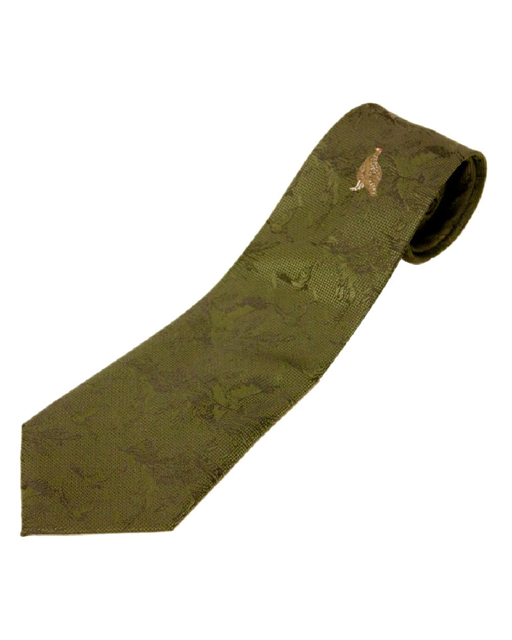 No 3 Single Grouse Style Bisley Polyester Tie on white background #style_no-3-single-grouse