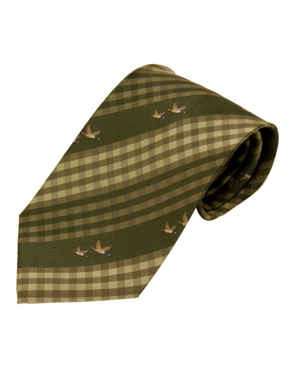 No 7 Duck Check Style Bisley Polyester Tie on white background #style_no-7-duck-check