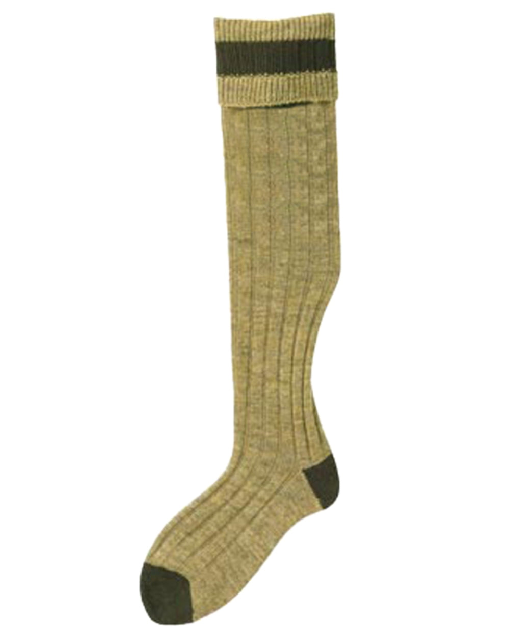 Antique Olive Coloured Bisley Stockings on white background #colour_antique-olive