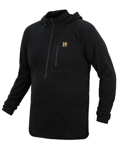 Black Coloured Swazi Brocco Shirt on white background #colour_black