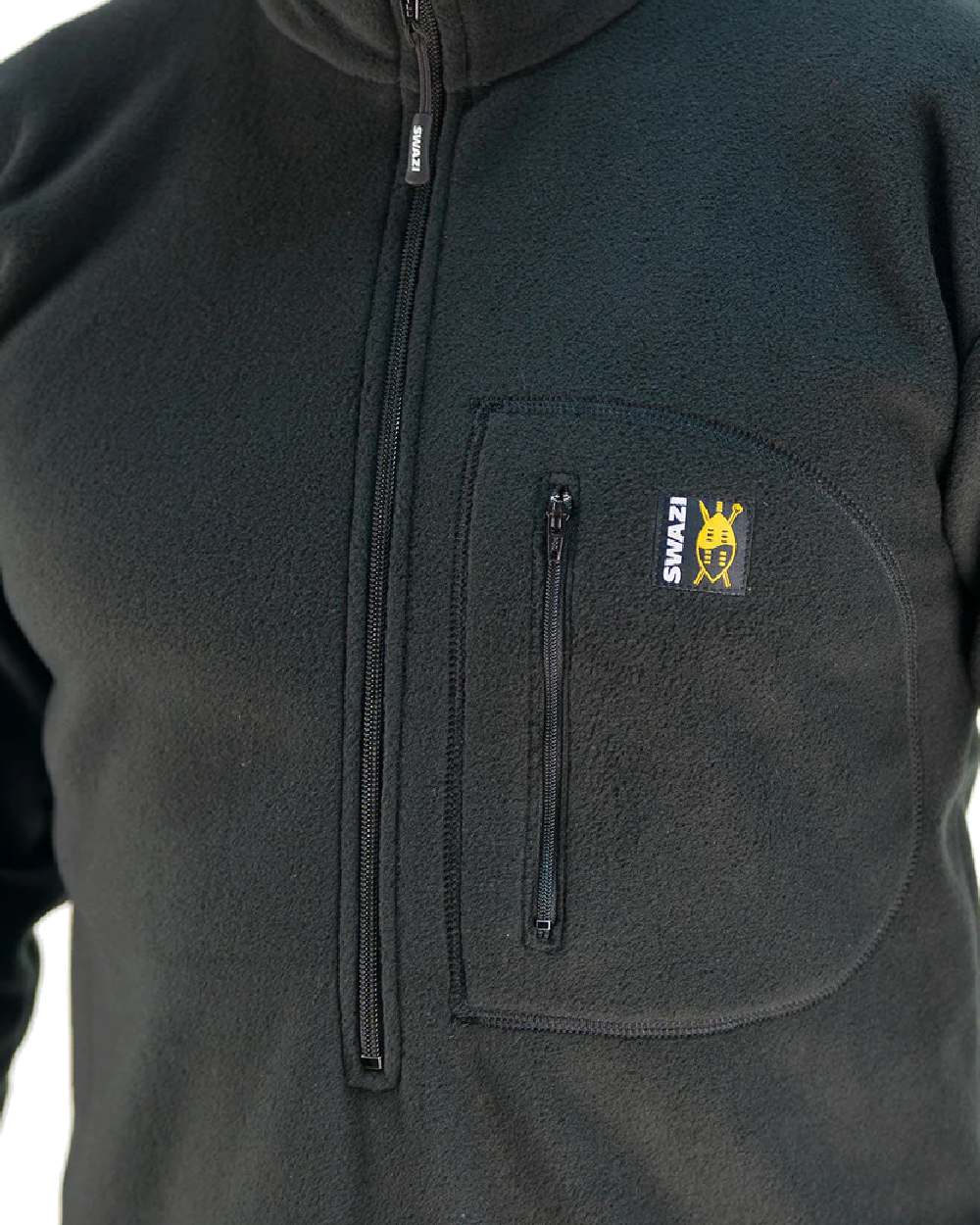 Black Coloured Swazi Bush Shirt On A White Background #colour_black