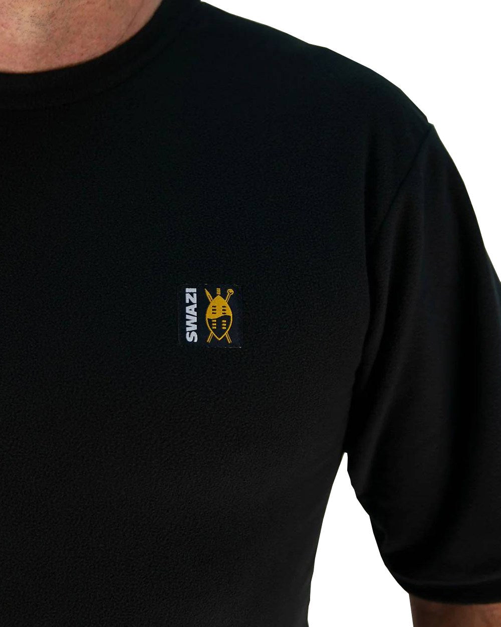 Black Coloured Swazi Micro Top On A White Background #colour_black