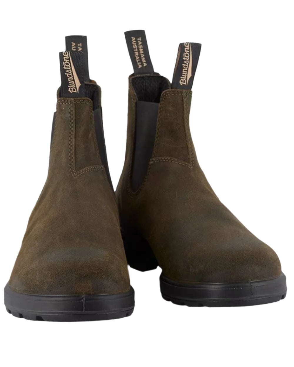 Dark Olive coloured Blundstone 1615 Classic Waxed Suede Chelsea Boots on white background #colour_dark-olive
