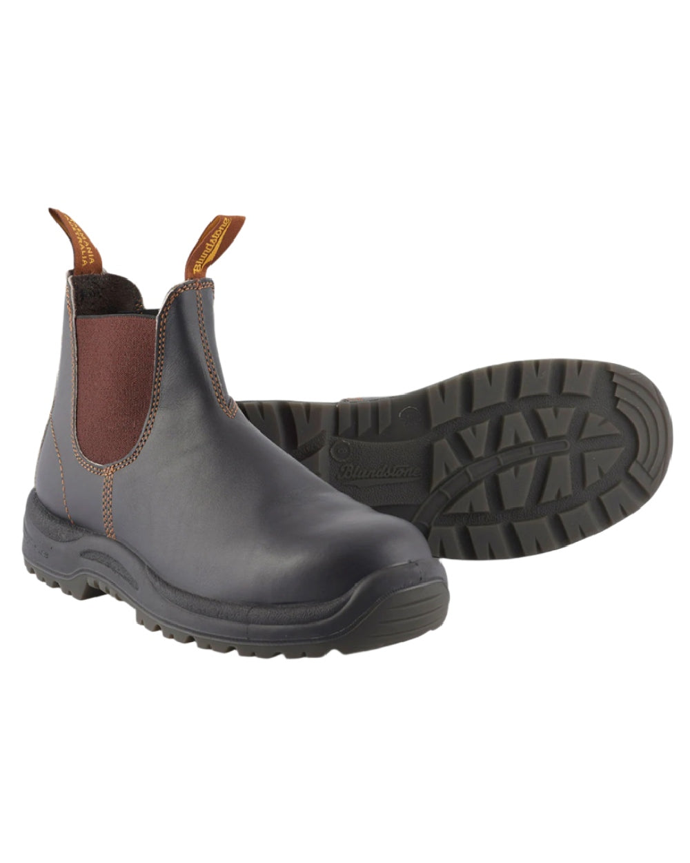 Brown coloured Blundstone 192 Safety Boots on white background #colour_brown