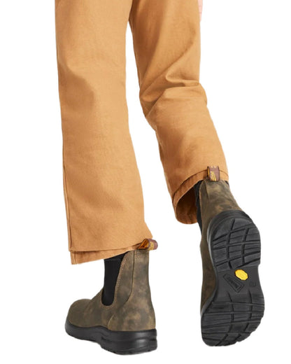 Rustic Brown Coloured Blundstone 2056 Rustic Brown Chelsea Boots on   white background #colour_rustic-brown
