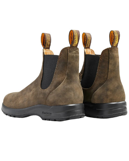 Rustic Brown Coloured Blundstone 2056 Rustic Brown Chelsea Boots on   white background #colour_rustic-brown