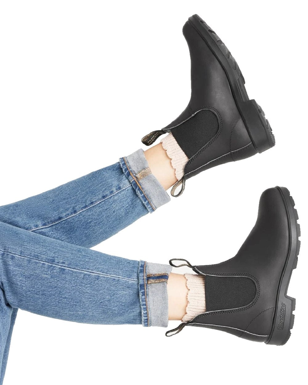 Black coloured Blundstone 510 Original Voltan Black Leather Boots on white background #colour_black