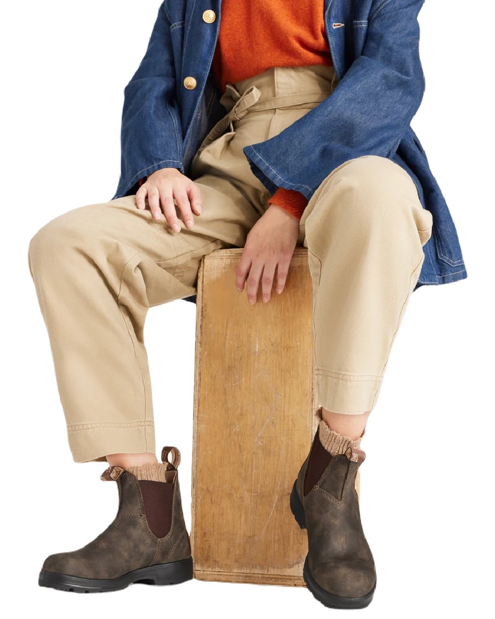 Rustic Brown coloured Blundstone Classic 585 Chelsea Boots on white background #colour_rustic-brown