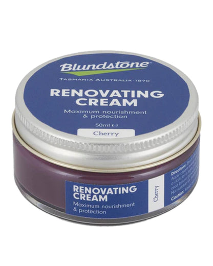 Cherry Coloured Blundstone Renovating Cream on white background #colour_cherry