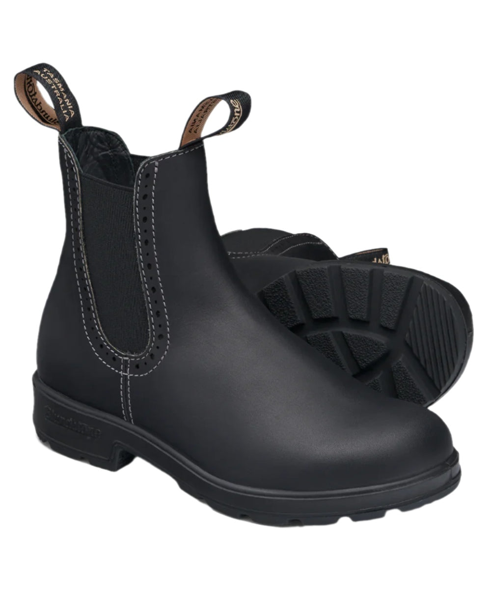 Black Coloured Blundstone Womens 1448 Black Chelsea Boots on white background #colour_black