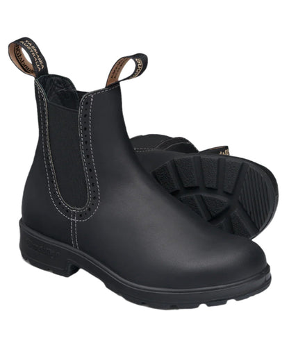 Black Coloured Blundstone Womens 1448 Black Chelsea Boots on white background #colour_black