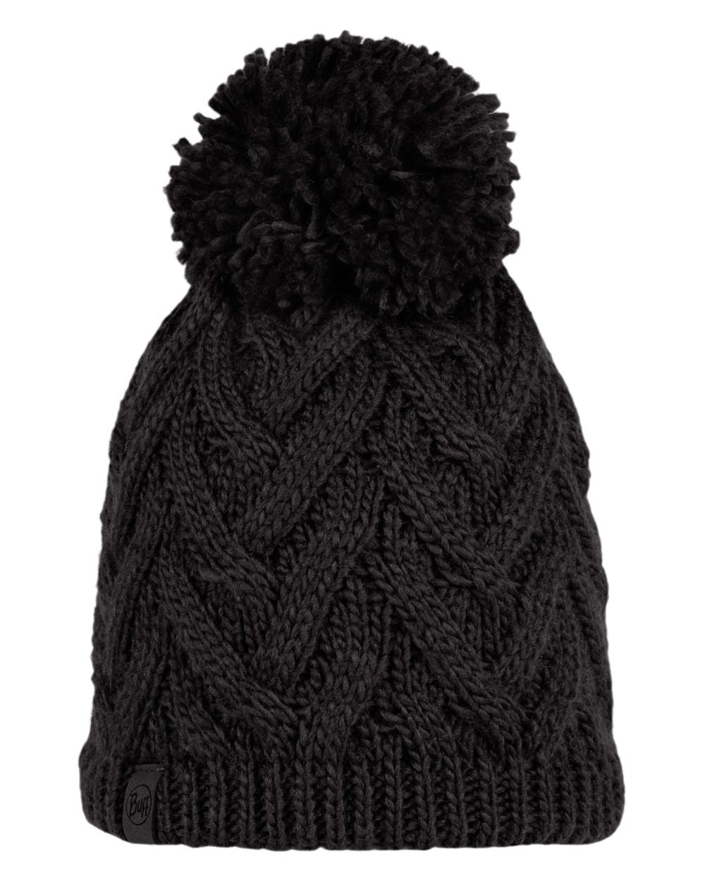 Graphite Coloured Buff Caryn Knitted Fleece Beanie on white background #colour_graphite