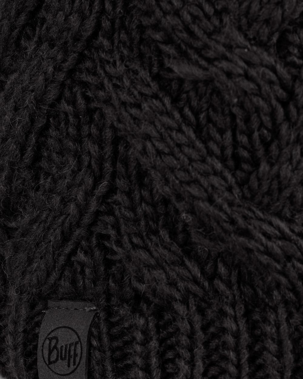 Graphite Coloured Buff Caryn Knitted Fleece Beanie on white background #colour_graphite