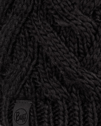 Graphite Coloured Buff Caryn Knitted Fleece Beanie on white background #colour_graphite