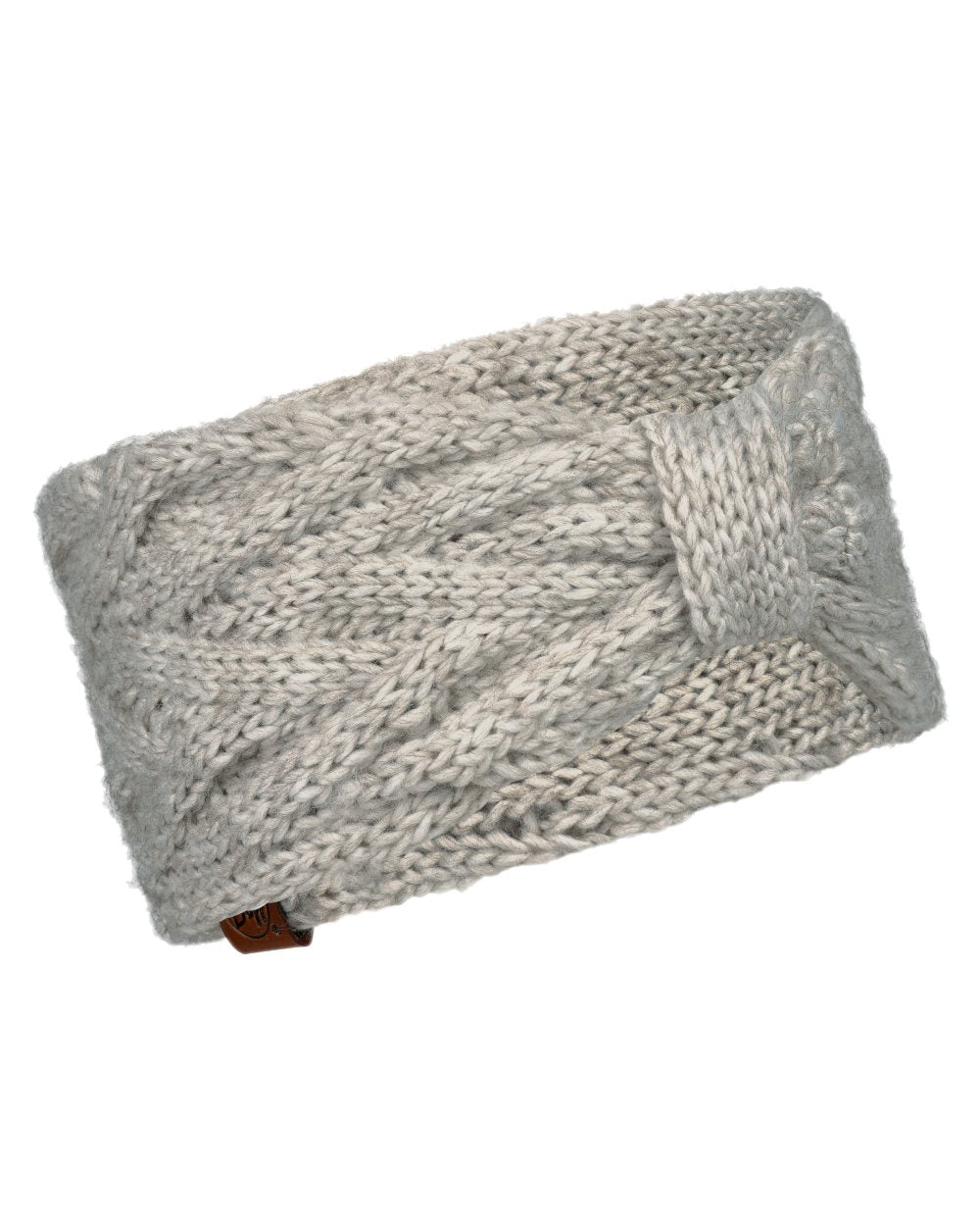 Ecru Coloured Buff Caryn Knitted Headband on white background #colour_ecru