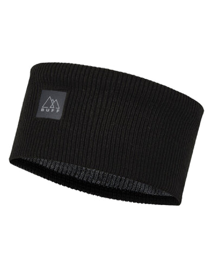 Black Coloured Buff CrossKnit Headband on white background #colour_black