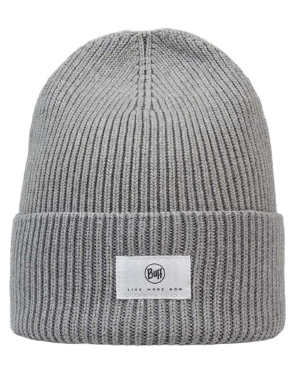 Grey Coloured Buff Drisk Knitted Beanie on white background #colour_grey