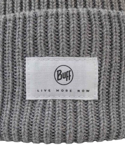 Grey Coloured Buff Drisk Knitted Beanie on white background #colour_grey